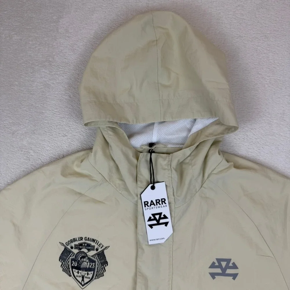 RARR Sportswear Gobbler‎ Gauntlet 2023 Anorak Windbreaker Tan Hooded Jacket NWT